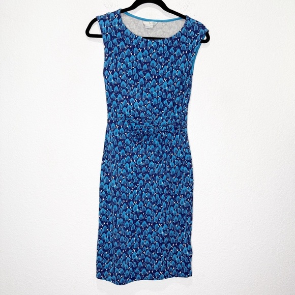 Boden Darcey Twist Front Sheath Knee Length Stretch Jersey Dress - Picture 3 of 10